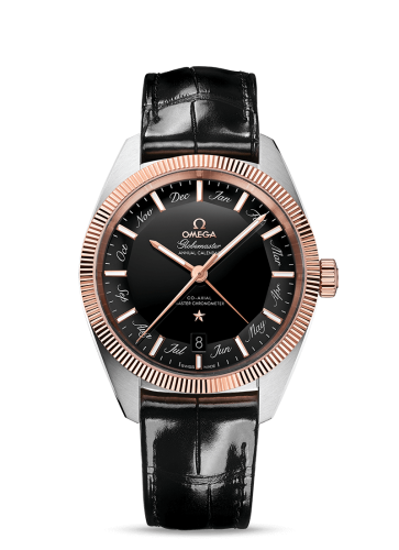 Omega Globemaster Annual Calendar Stainless Steel / Sedna Gold / Black